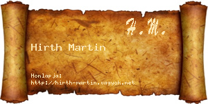 Hirth Martin névjegykártya
