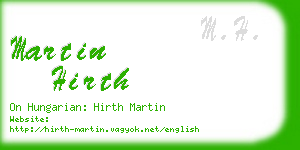 martin hirth business card